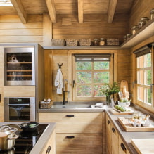 Caractéristiques de la finition de la cuisine dans une maison en bois-0