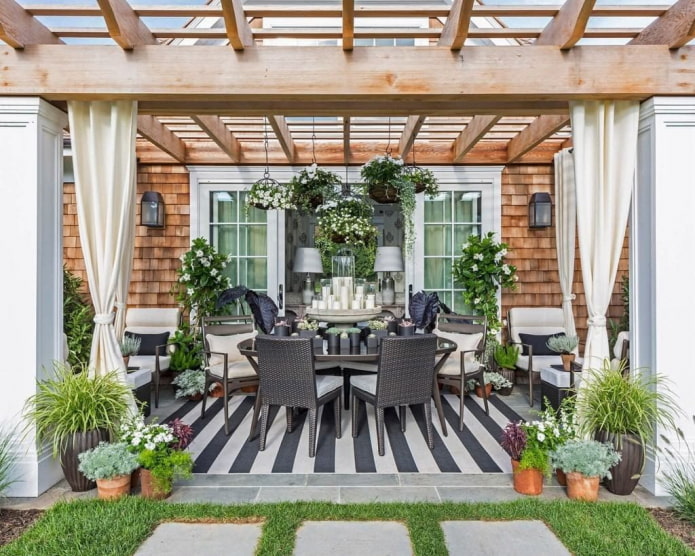 Qu'est-ce qu'une terrasse ? Types, idées de design et photos dans leur chalet d'été