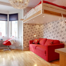 Comment décorer l'intérieur d'un appartement d'une pièce pour une famille avec un enfant ? -4