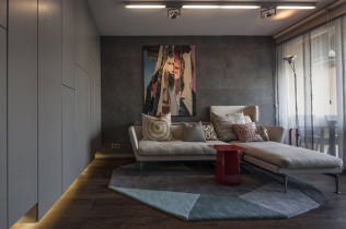 Intérieur masculin : conception d'appartement de célibataire 40 m².