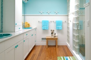 Salle de bain turquoise