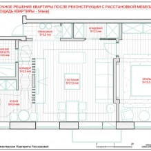 54 négyzetméteres lakás elrendezése és kialakítása m-18