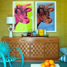 Style pop art à l'intérieur: caractéristiques de conception, choix de finitions, mobilier, peintures-2