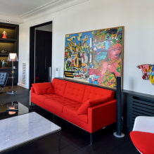 Style pop art à l'intérieur: caractéristiques de conception, choix de finitions, mobilier, peintures-13