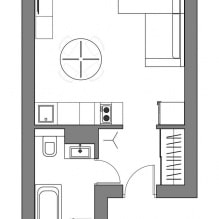 Ang panloob na disenyo ng Skandinavia ng isang maliit na apartment ng studio na 24 sq. m-5