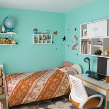 Turquoise à l'intérieur: caractéristiques, combinaisons, choix de finitions, mobilier et décor-10