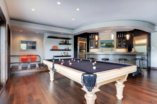 Intérieur de la salle de billard dans la maison: règles de conception, photo