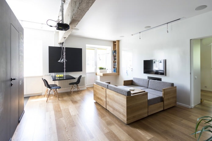 Design moderne d'un appartement de trois pièces de 80 m². m à Moscou