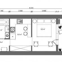 Design moderne d'un studio de 24 m². m-2